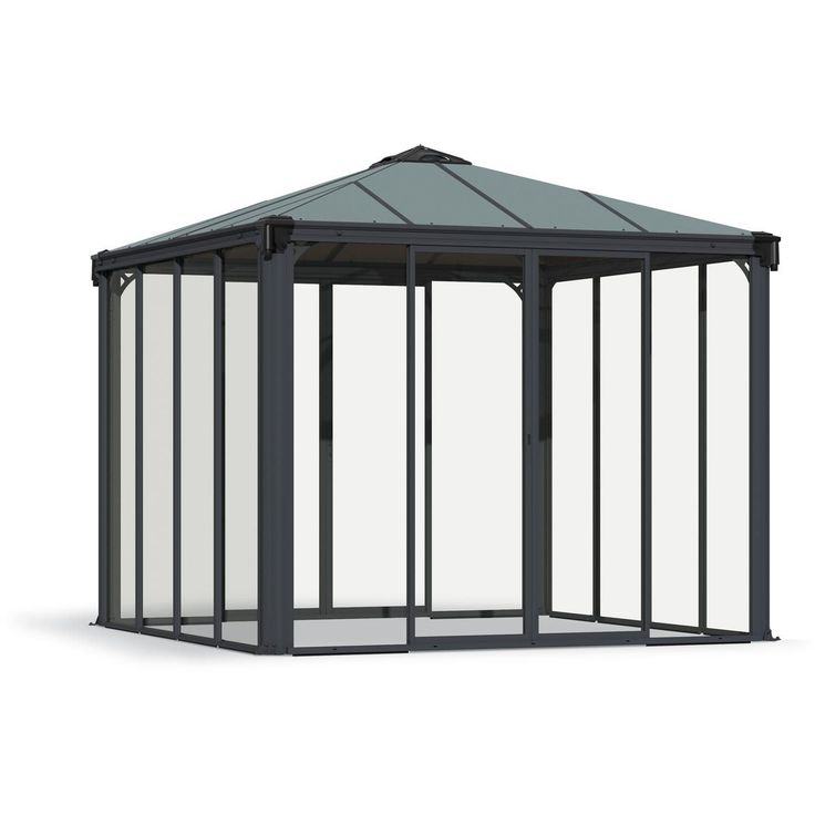Ovellinen paviljonki Palram-Canopia Ledro 3000, 3x3m, 8,7m², harmaa