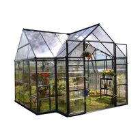 Viherhuone Palram-Canopia Victoria T-Shape, 10,5m², kennolevyllä