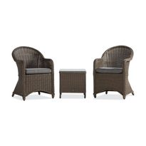 Parvekeryhmä Marcus, 2 Light nojatuolia, pehmusteet, harmaa (98447)