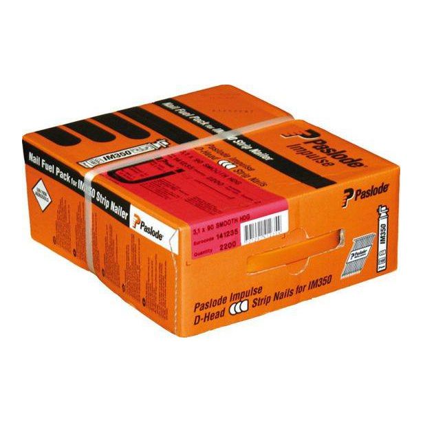 Naulakaasupakkaus Paslode IM350 90X3,1 kuumasinkitty sileä 2200 kpl/pkt
