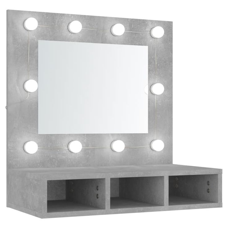 Peilikaappi LED-valoilla betoninharmaa 60x31,5x62 cm (08886)