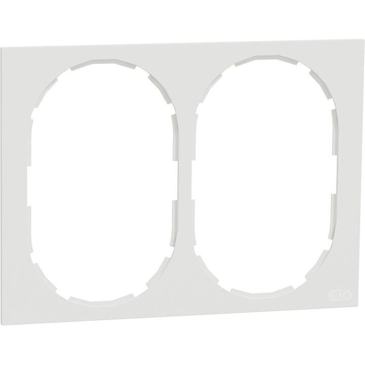 Peitelevy Schneider Electric ELKO One, 2-osainen 2-pistorasialle, 2x soikea aukko, valkoinen