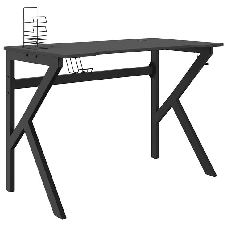 Pelipöytä K-muotoisilla jaloilla musta 110x60x75 cm (25402)