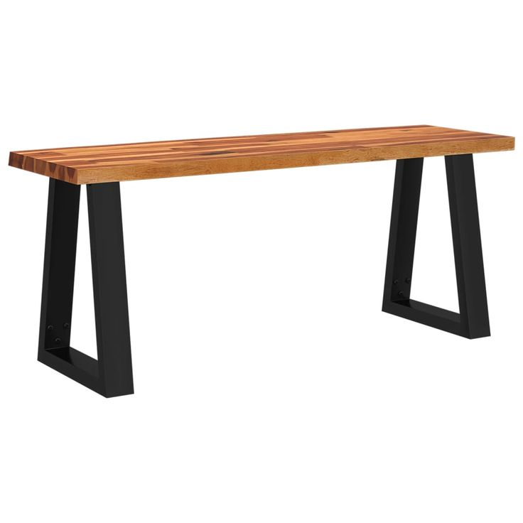 Penkki elävillä reunoilla 110 cm täysi akasiapuu (53293)