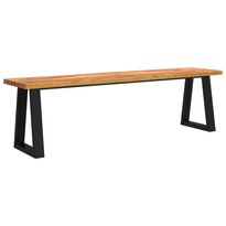 Penkki elävillä reunoilla 160 cm täysi akasiapuu (53295)