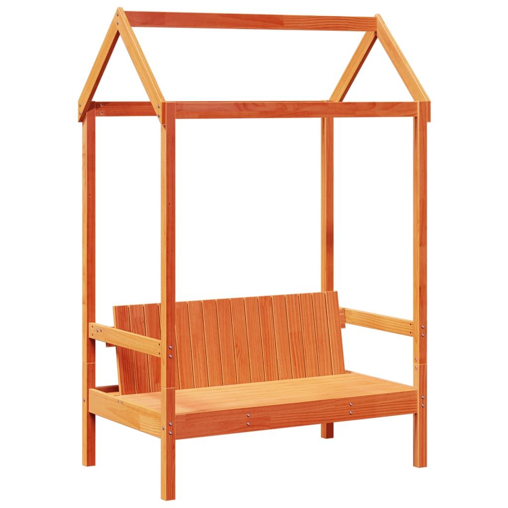 Penkki katoksella vahanruskea 117,5x70x176,5 cm täysi mänty (46996)