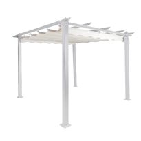 Pergola Landskap Skugga, valkoinen kehys, 3x3m, valkoinen kangas, Verkkokaupan poistotuote