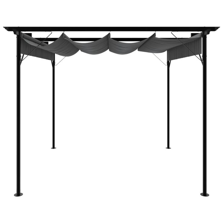 Pergola sisäänvedettävä katto antrasiitti 3x3 m teräs 180 g/m² (12226)