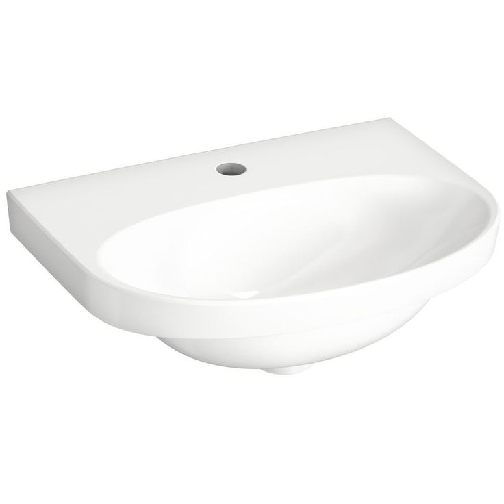 Pesuallas Gustavsberg Nautic, 50 cm, pulttikiinnitys, hananreikä keskellä, vakiopintakäsittely