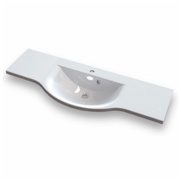 Pesuallas Grip Dali 120 1200x435mm valumarmoriallas valkoinen
