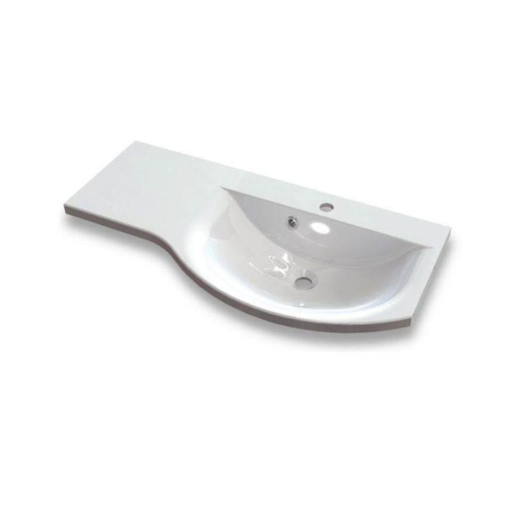 Pesuallas Grip Dali 90 900x435mm valumarmoriallas oikea valkoinen