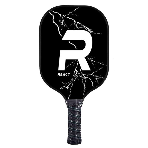 Pickleballmaila React, lasikuitu, musta/valkoinen