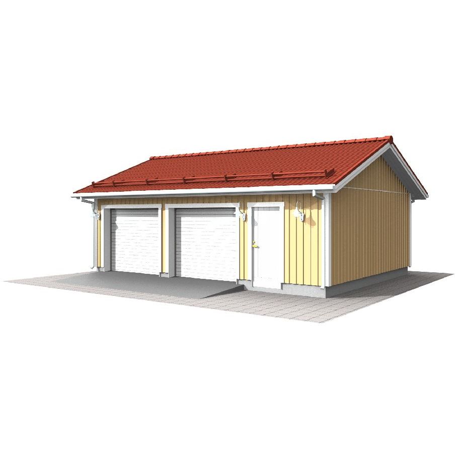 Autotalli Piharati A4, kylmä runko, lomalaudoitus, 46m²