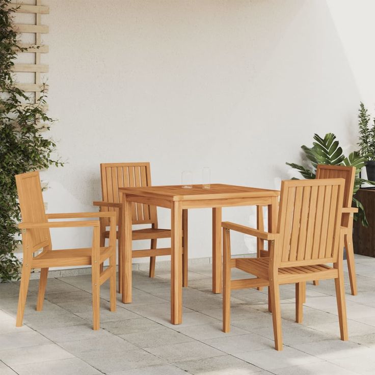Pinottavat puutarhatuolit 4 kpl 56,5x57,5x91, tiikki