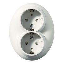 Pistorasia Schneider Electric Renova, 2-osainen, uppo-asennus, maadoitettu, valkoinen, Verkkokaupan poistotuote