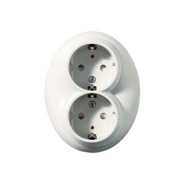 Pistorasia Schneider Electric Renova, 2-osainen, uppo-asennus, maadoitettu, valkoinen