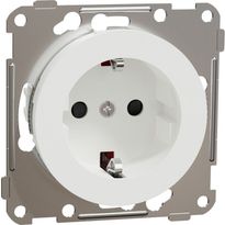 Pistorasia Schneider Electric ELKO One, 1-osainen, 16A, IP21, UKJ, uppoasennus, keskiölevyllä, jousiliitos