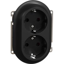 Pistorasia Schneider Electric ELKO One, 2-osainen, 16A, IP21, UKJ, uppoasennus, keskiölevyllä, jousiliitos