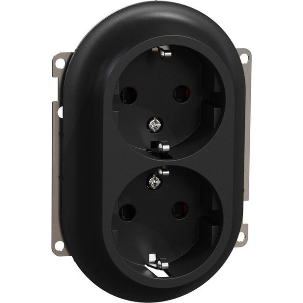 Pistorasia Schneider Electric ELKO One, 2-osainen, 16A, IP21, UKJ, uppoasennus, keskiölevyllä, jousiliitos