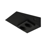 Pistorasia Limente Luna-2 + kytkin 240V IP20, 58x150x164mm, mattamusta