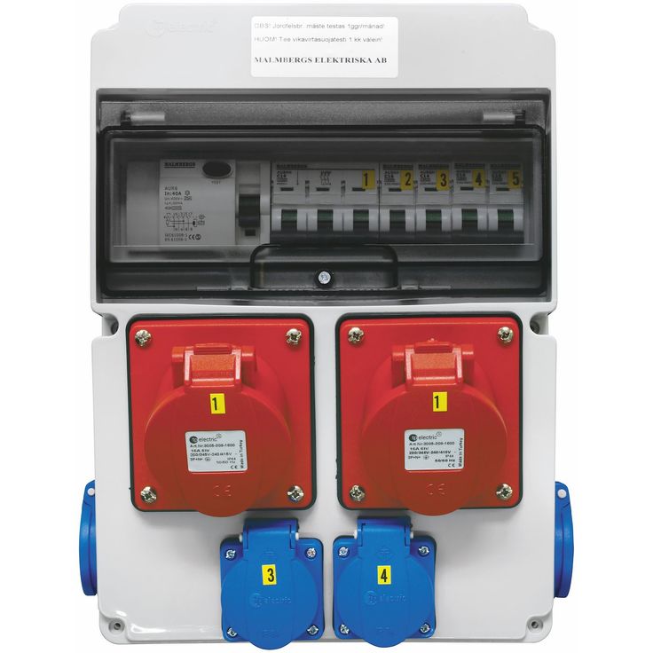 Pistorasiakeskus Malmbergs Standard 2kpl 3X16A PR + 4kpl schuko 16A IP44