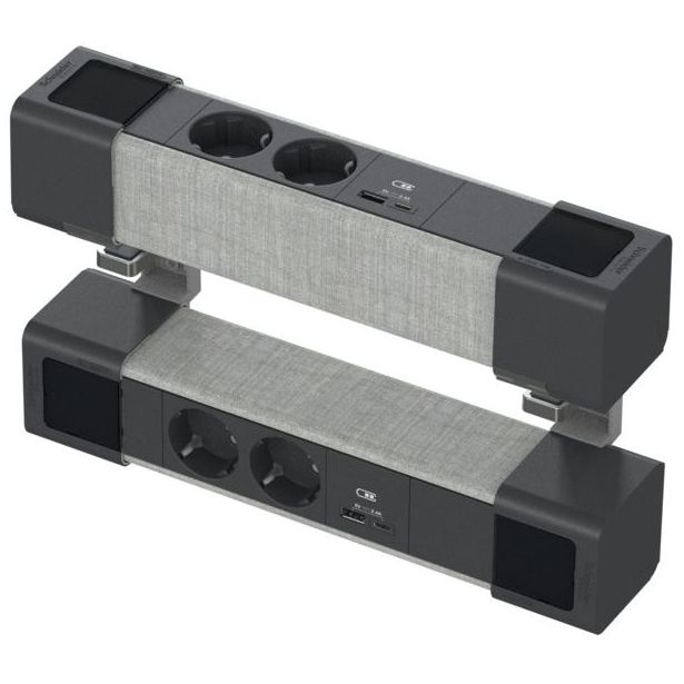 Pistorasiayksikkö Schneider Electric Unica System+ pöytäyksikkö, 2 x Schuko + USB A ja C