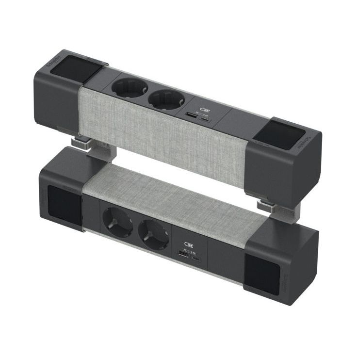 Pistorasiayksikkö Schneider Electric Unica System+ pöytäyksikkö, 2 x Schuko + USB A ja C