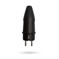 Pistotulppa Norwesco, 16A, 250V, IP44, maadoitettu, musta
