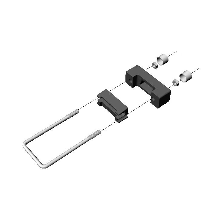Aitaelementin metallikiinnike AB Polar, nelikulmaiselle 40x60mm tolpalle