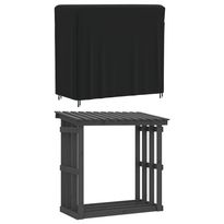 Polttopuutelineen suoja musta 122x61x106 cm 420D Oxford (59675)