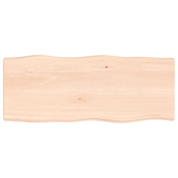 Pöytälevy 100x40x(2-4) cm käsittelemätön täysi puu elävä reuna (63882)