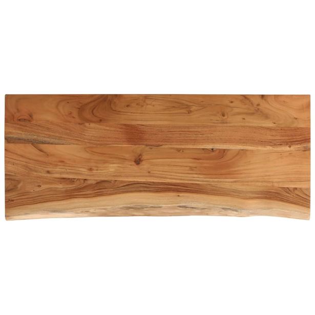 Pöytälevy 100x40x3,8 cm suorakaide täysi akasiapuu elävä reuna (70300)