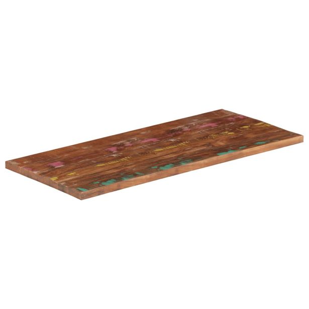 Pöytälevy 100x60x1,5 cm suorakaide kierrätetty täyspuu (71062)