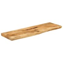 Pöytälevy 120x30x2,5 cm elävä reuna karkea täysi mangopuu (70338)