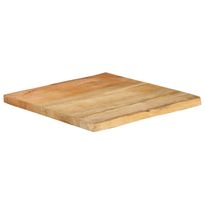 Pöytälevy 60x60x2,5 cm elävä reuna täysi mangopuu (70714)