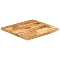 Pöytälevy 60x60x3,8 cm elävä reuna karkea täysi mangopuu (70402)