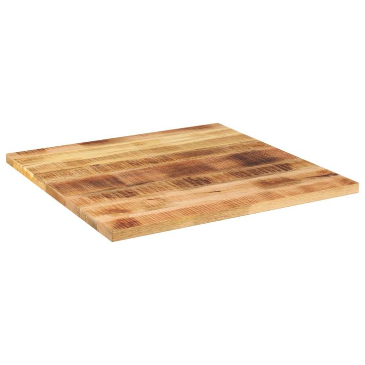 Pöytälevy 80x80x1,5 cm neliö karkea täysi mangopuu (71349)