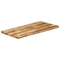 Pöytälevy elävä reuna 110x60x3,8 cm täysi karkea mangopuu (70695)