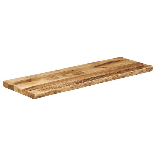 Pöytälevy elävä reuna 120x40x2,5 cm täysi karkea mangopuu (70662)