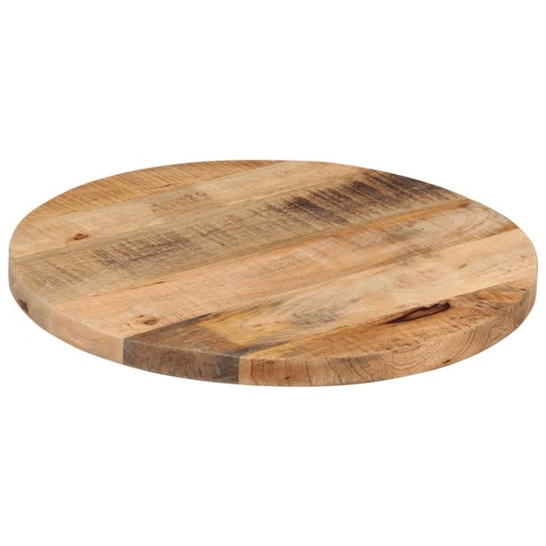 Pöytälevy Ø 40x1,5 cm pyöreä karkea täysi mangopuu (70000)