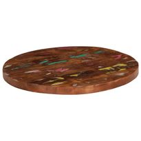 Pöytälevy Ø 50x3,8 cm pyöreä kierrätetty täyspuu (70022)