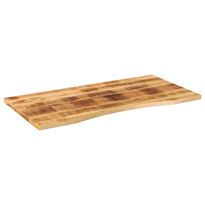 Pöytälevy kaarella 140x50x2,5 cm ovaali täysi karkea mangopuu (70182)
