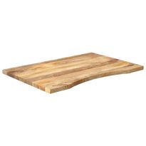 Pöytälevy kaarella 80x50x2,5 cm ovaali täysi karkea mangopuu (70192)