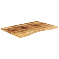 Pöytälevy kaarella 90x60x2,5 cm ovaali täysi karkea mangopuu (70185)