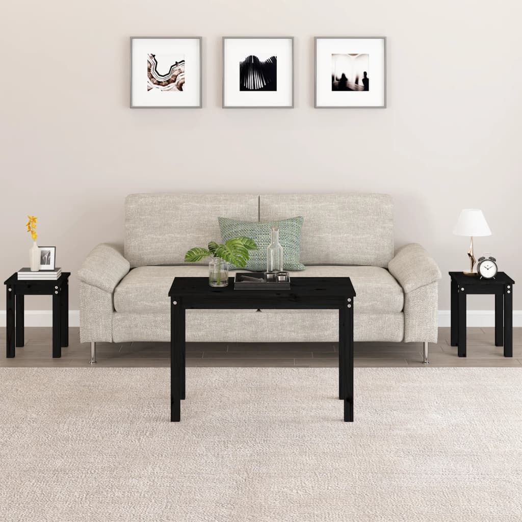 Sarjapöytä 2 3 kpl mänty musta