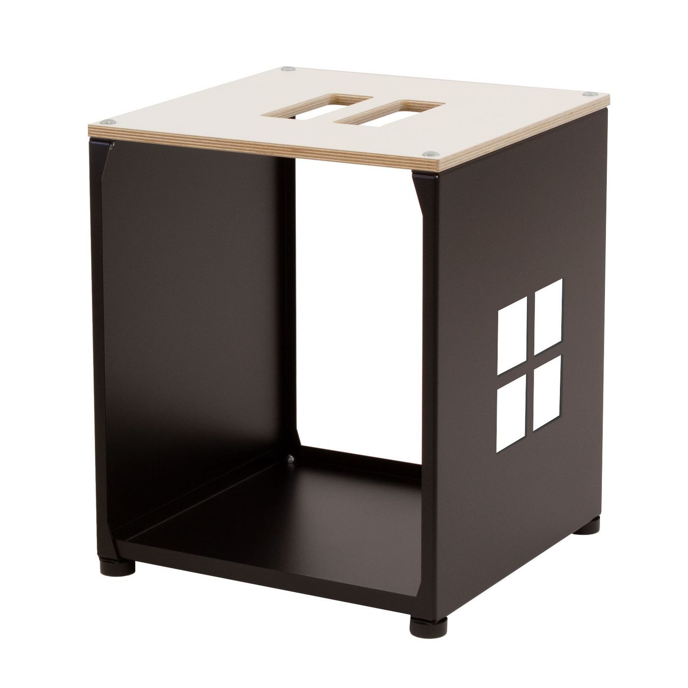 Puunkantoteline Iso noppa, ikkuna, musta