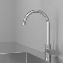 Keittiöhana Scandtap Steel Curve D, pesukoneventtiilillä, Verkkokaupan poistotuote