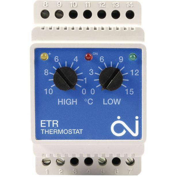 Kaksoistermostaatti Pistesarjat ETR/F-1447A DIN-kisko 16A