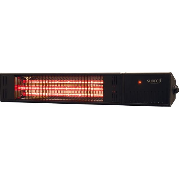 Infralämmitin Pistesarjat Sunred Ultra Fortuna Wall, IP55, 1500W, musta