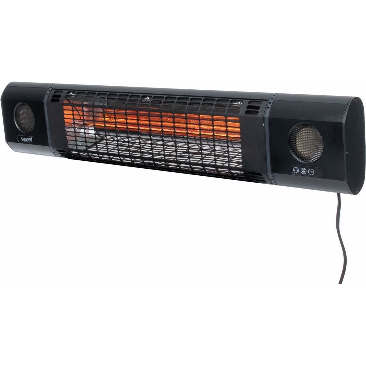 Infralämmitin Pistesarjat Sunred Ultra Sun and Sound Wall, IP54, 2000W, musta